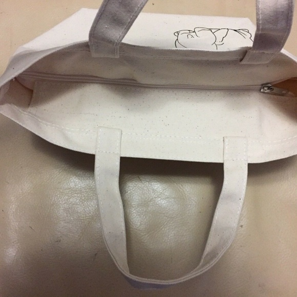 MOLLY & DANIEL FRENCH BULLDOG Small Tote Beige - Picture 6 of 7